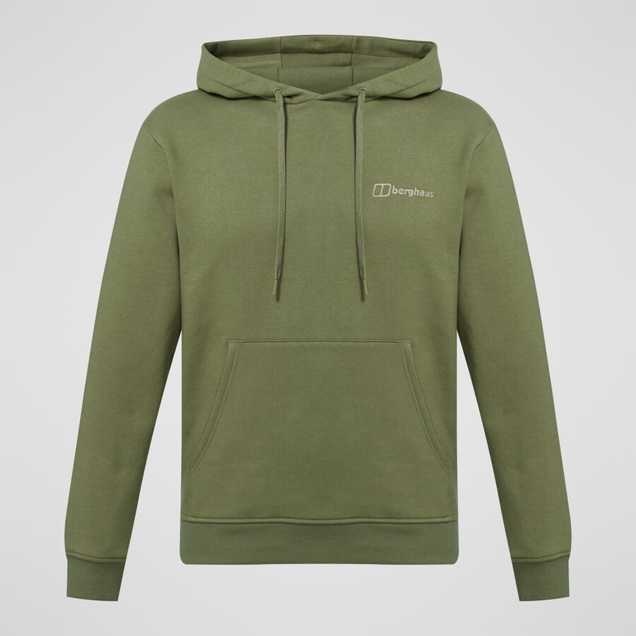 mens small logo hoody - green berghaus