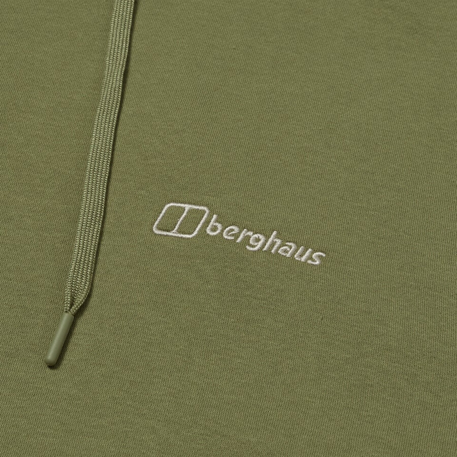 mens small logo hoody - green berghaus