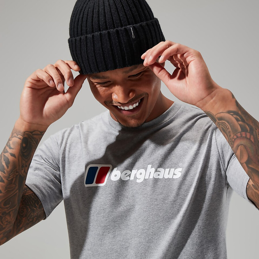 mens big classic logo tee dark grey berghaus