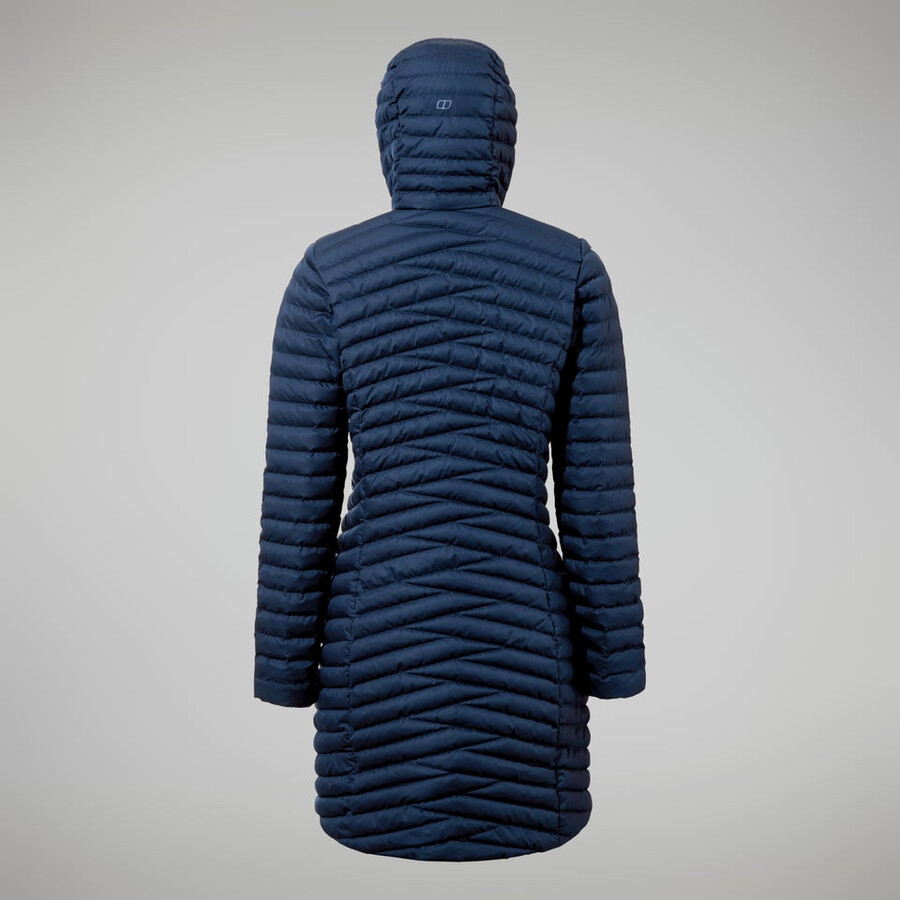 womens nula micro jacket long - dark blue berghaus