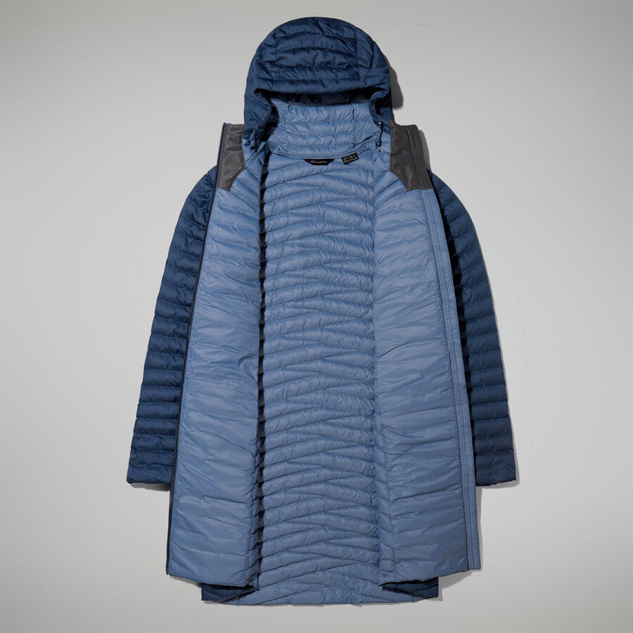 womens nula micro jacket long - dark blue berghaus