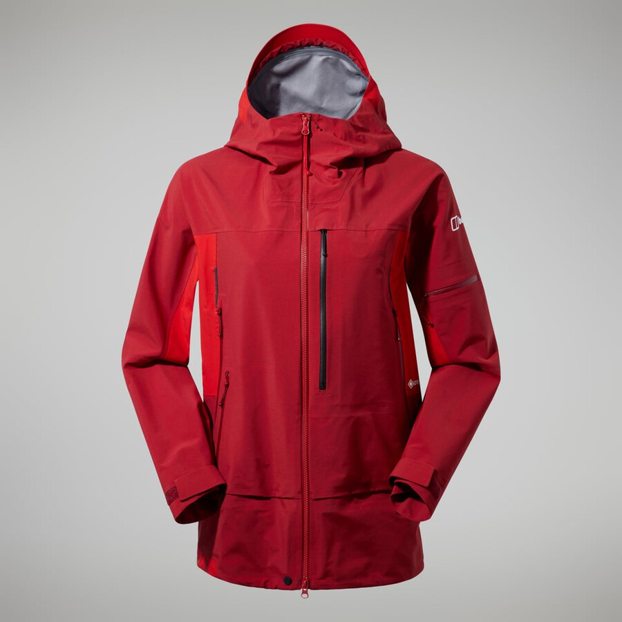 womens mtn arete descend gore-tex jacket - red berghaus