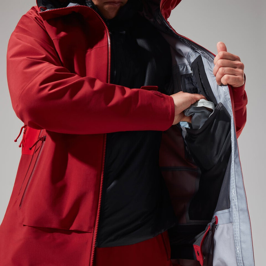 womens mtn arete descend gore-tex jacket - red berghaus