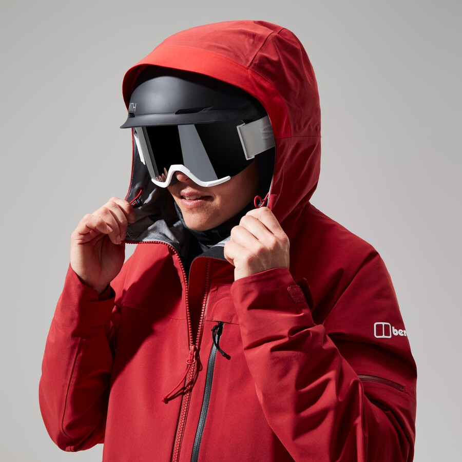 womens mtn arete descend gore-tex jacket - red berghaus