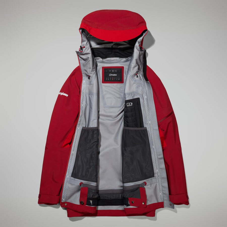 womens mtn arete descend gore-tex jacket - red berghaus