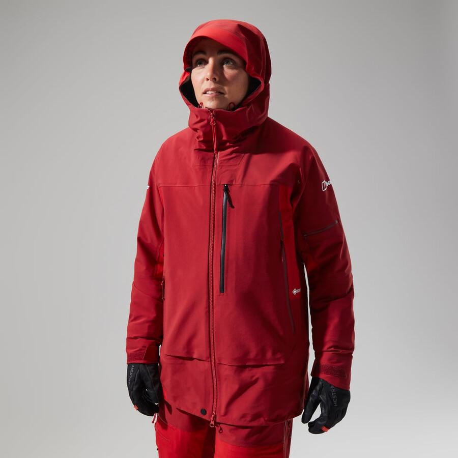 womens mtn arete descend gore-tex jacket - red berghaus