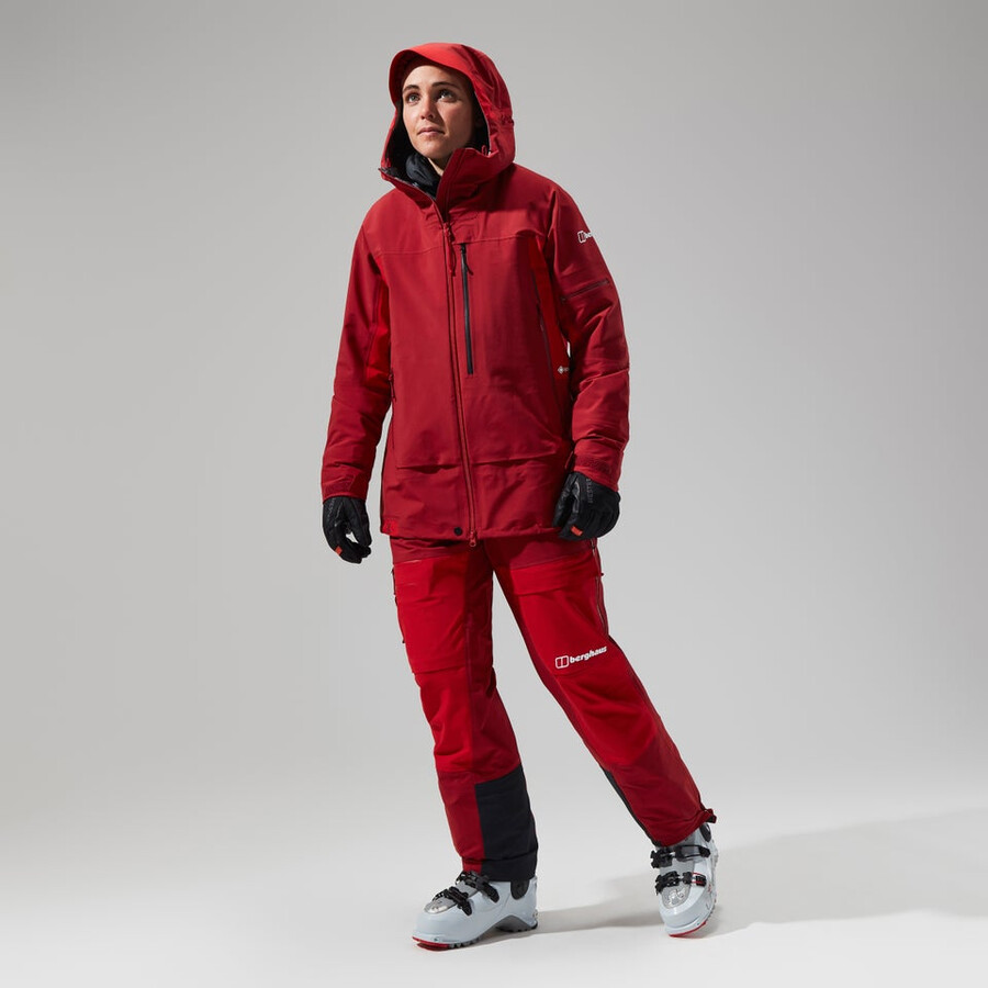 womens mtn arete descend gore-tex jacket - red berghaus