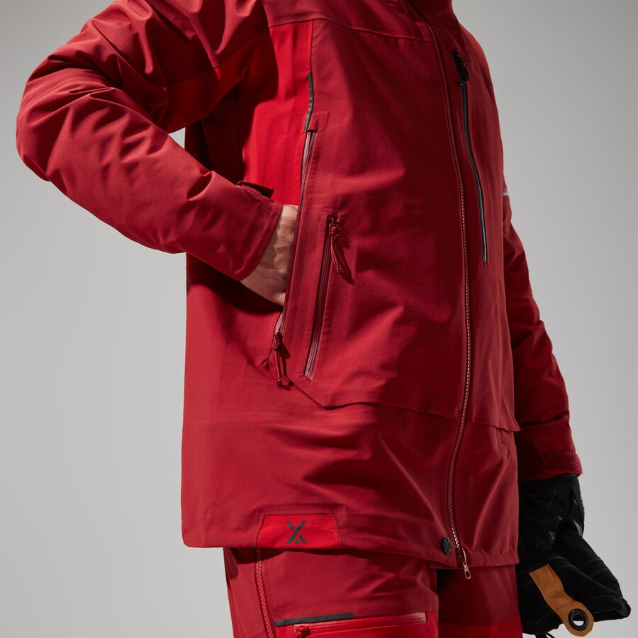 womens mtn arete descend gore-tex jacket - red berghaus