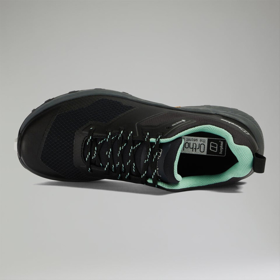 womens trailway active gore-tex shoe - blackgreen berghaus